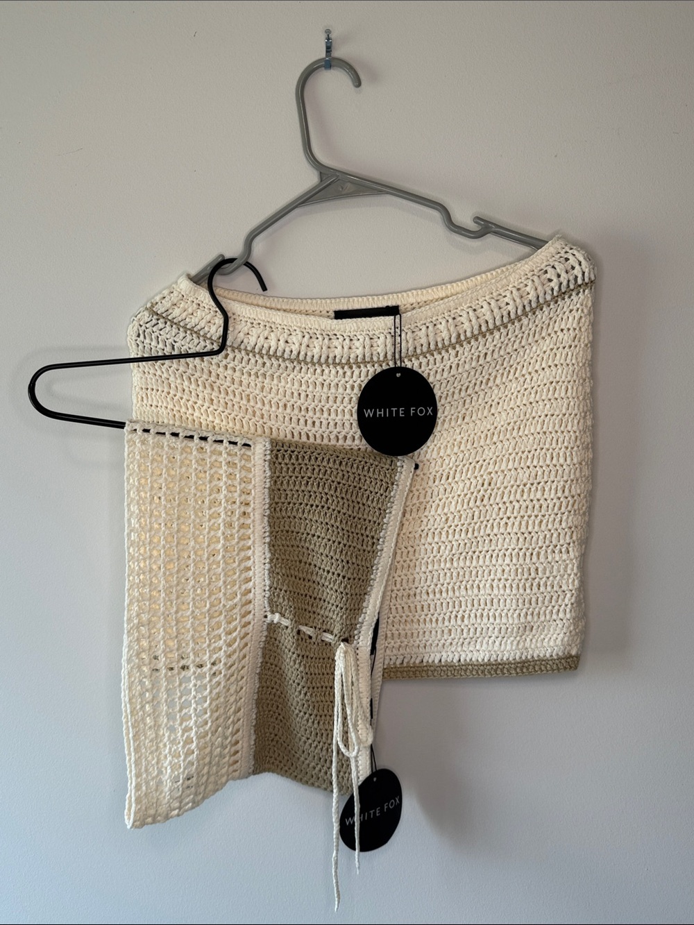 WHITE FOX Crocheted Two-Tone Set